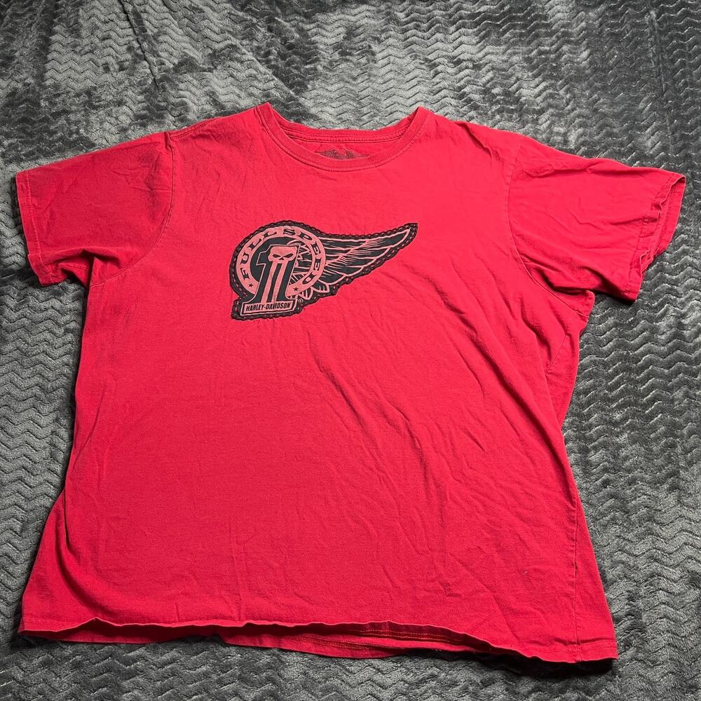 Vintage Harley Davidson Men's USA Made Red Full Speed Short Sleeve T-Shirt 2XL